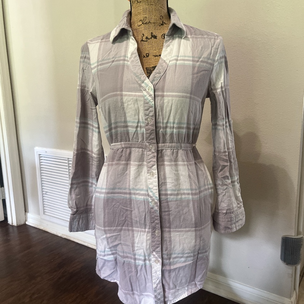 Plaid cotton shirt dress